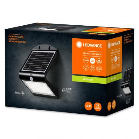 LEDVANCE Solar LED Außen Flutlicht ENDURA Flood Butterfly mit Sensor 4W 4000K neutralweißes Licht